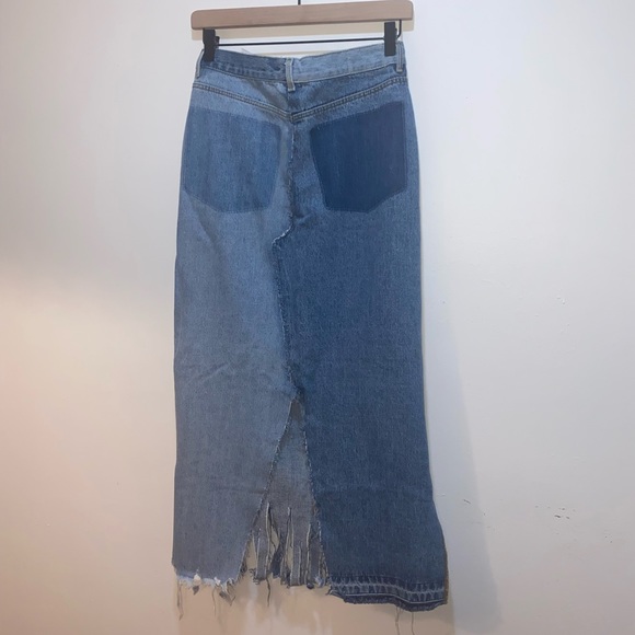 Zara Fringe Denim Skirt - Picture 5 of 6